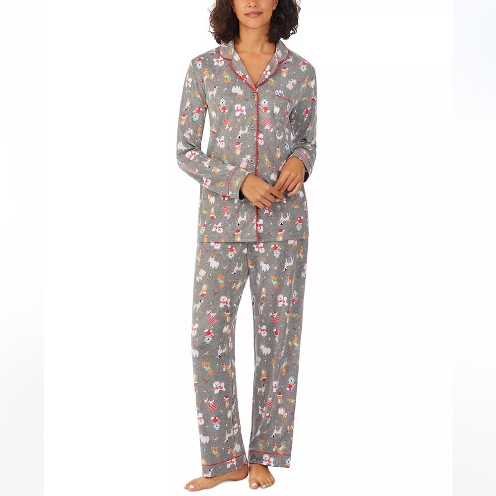 CUDDL DUDS
Women's Ultra-Soft Notch-Collar Festive Pajamas Set